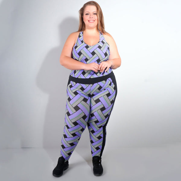 Macacão Fitness Plus Size sem Bojo Estampado | Ref: 4.4.4052-3122