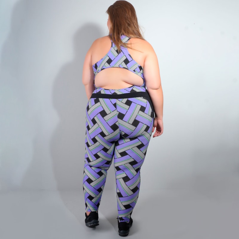 Macacão Fitness Plus Size sem Bojo Estampado | Ref: 4.4.4052-3122