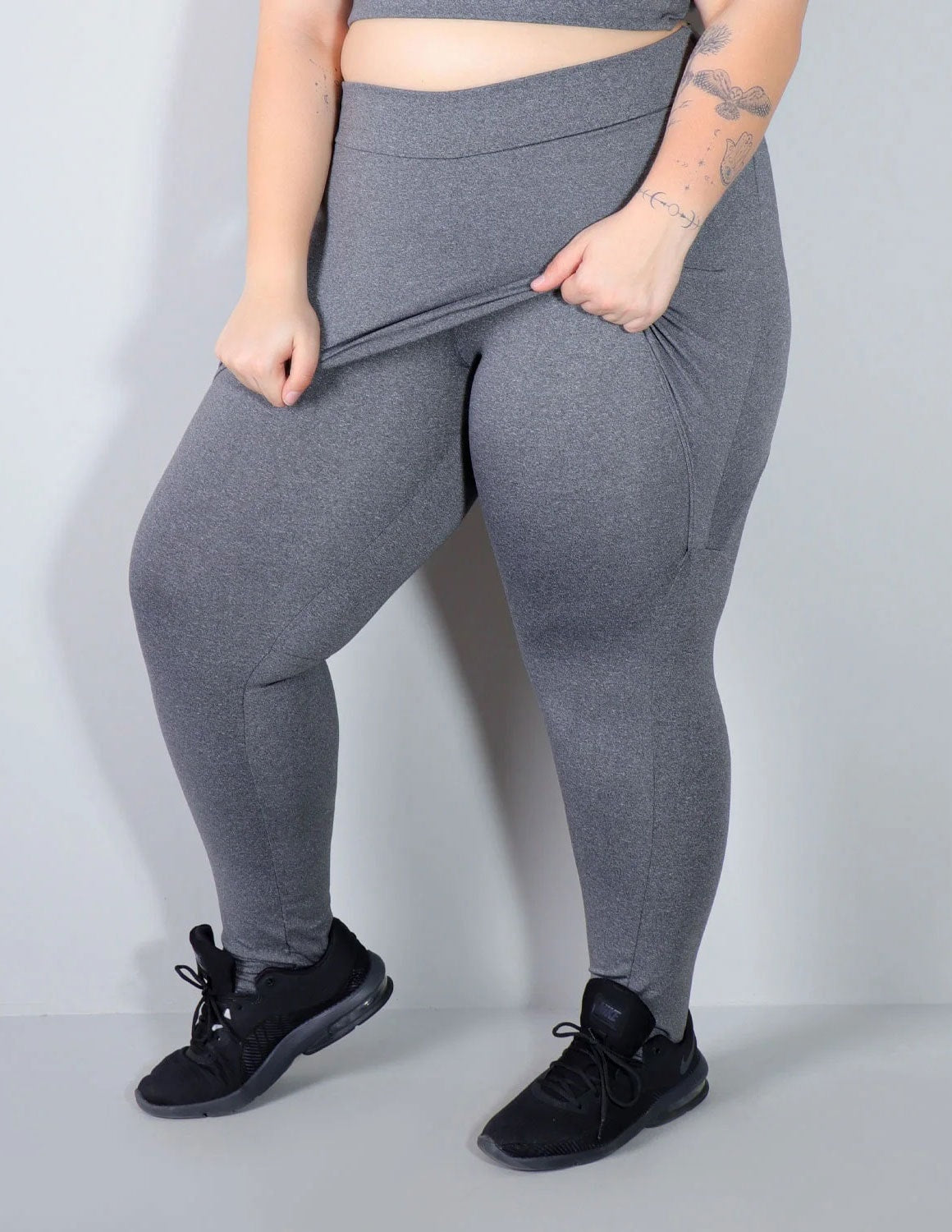 Calça Legging Plus Size Mescla com Tapa Bumbum | Ref: 4.4.4055-03