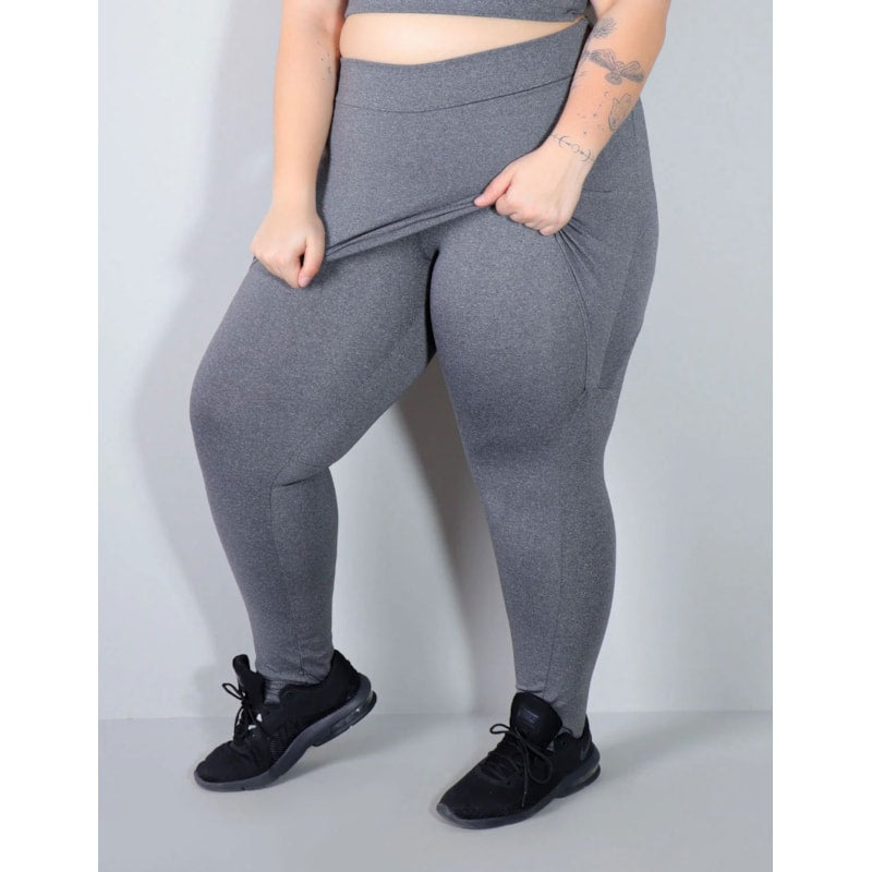 Calça Legging Plus Size Mescla com Tapa Bumbum | Ref: 4.4.4055-03