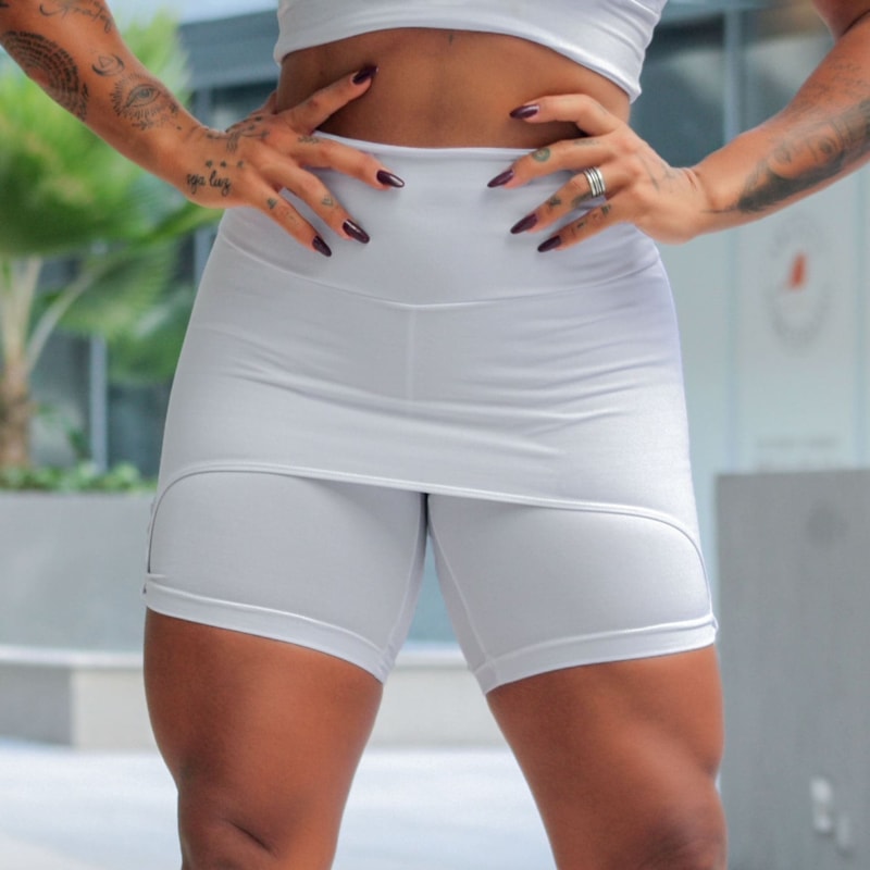 Short Saia Feminino para Academia Branco | Ref: 4.4.4063-02