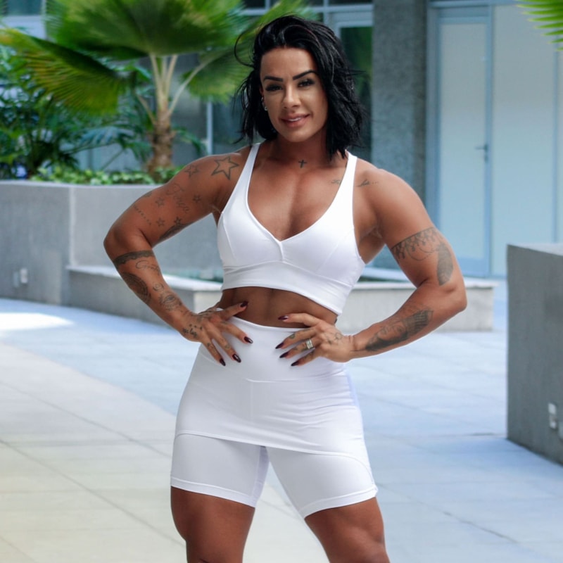Short Saia Feminino para Academia Branco | Ref: 4.4.4063-02