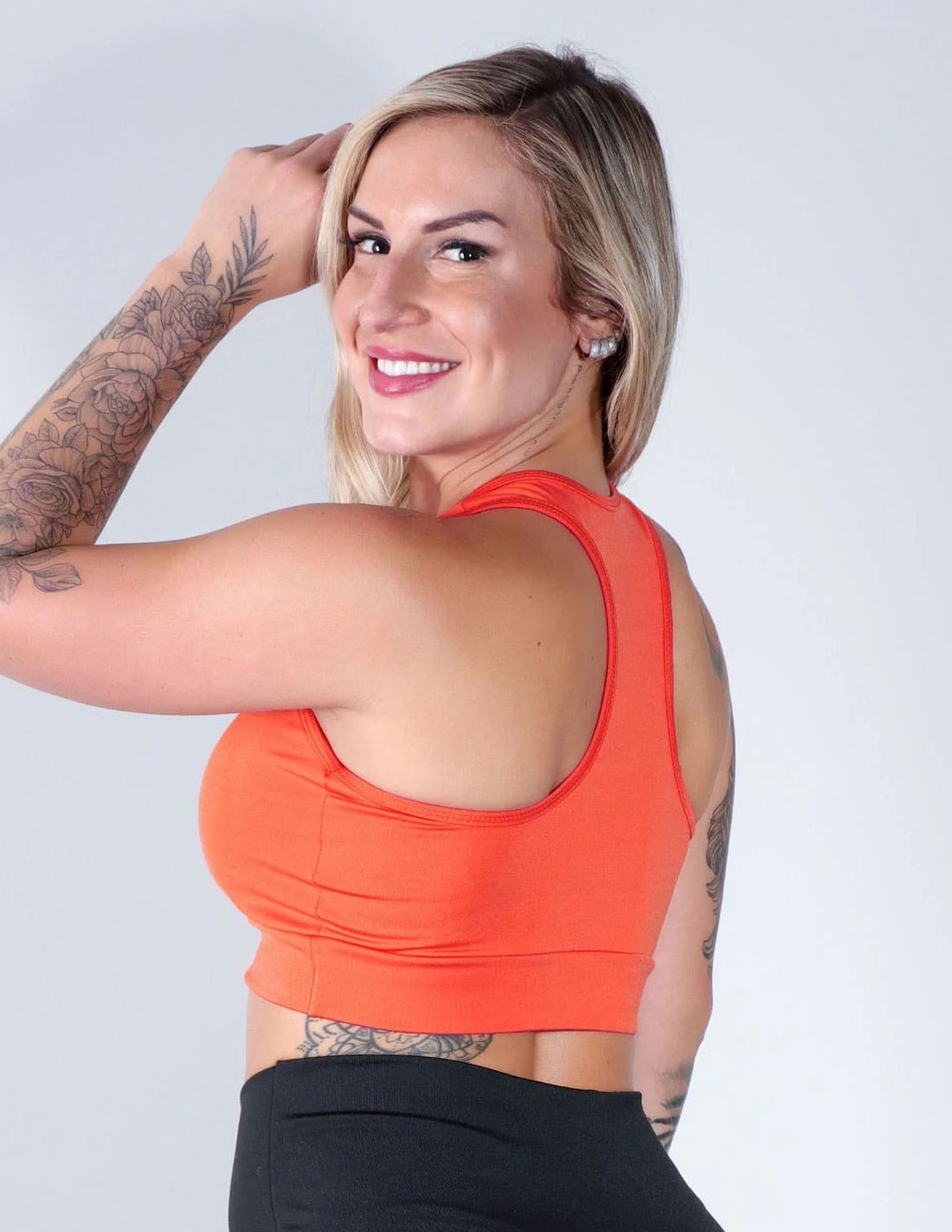 Cropped Feminino Fitness Laranja Neon sem Bojo | Ref: 4.4.4091-37