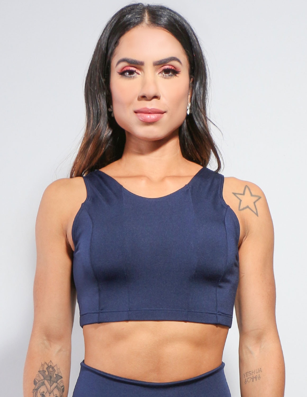 Cropped Feminino Azul Marinho sem Bojo | Ref: 4.4.4130-18