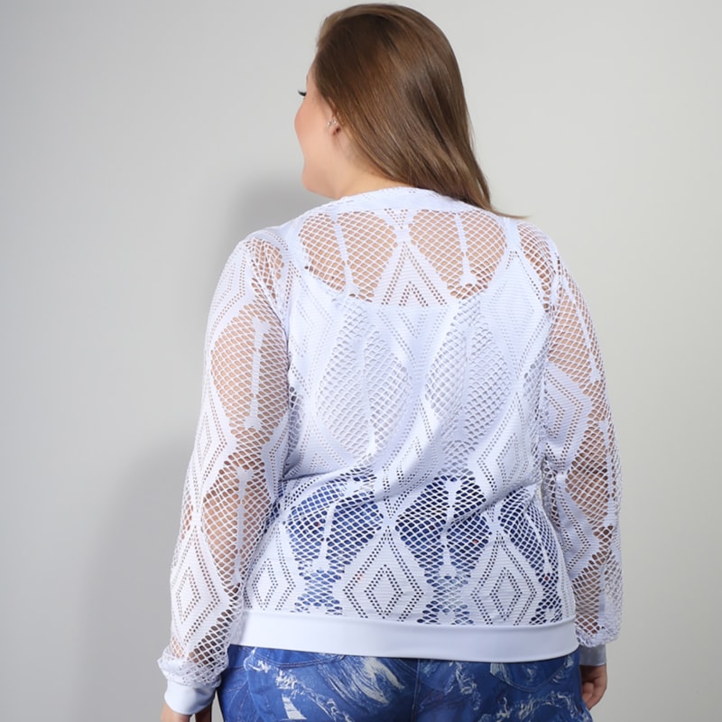 Blusa Plus Size em Tela Branca | Ref: 4.4.4141-02