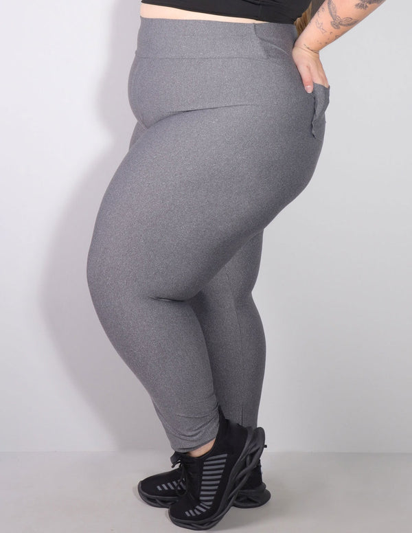 Calça Legging Plus Size Mescla com Bolsos | Ref: 4.4.4156-03
