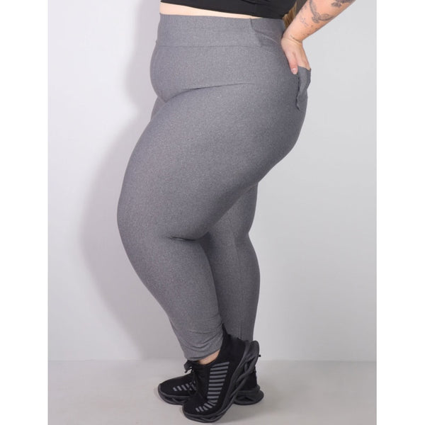 Calça Legging Plus Size Mescla com Bolsos | Ref: 4.4.4156-03