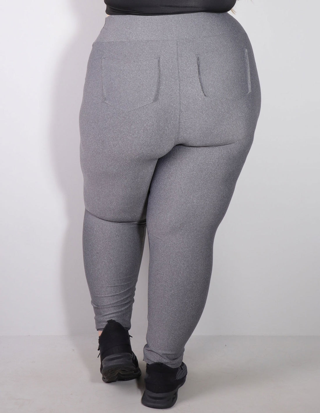 Calça Legging Plus Size Mescla com Bolsos | Ref: 4.4.4156-03