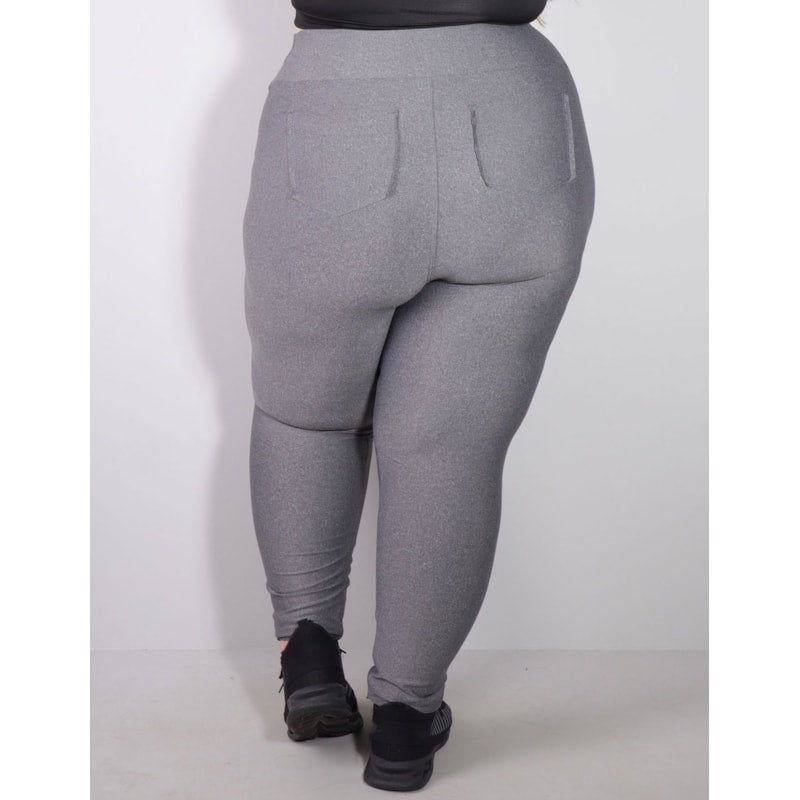 Calça Legging Plus Size Mescla com Bolsos | Ref: 4.4.4156-03