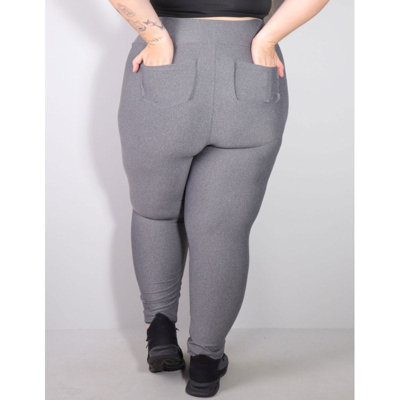 Calça Legging Plus Size Mescla com Bolsos | Ref: 4.4.4156-03
