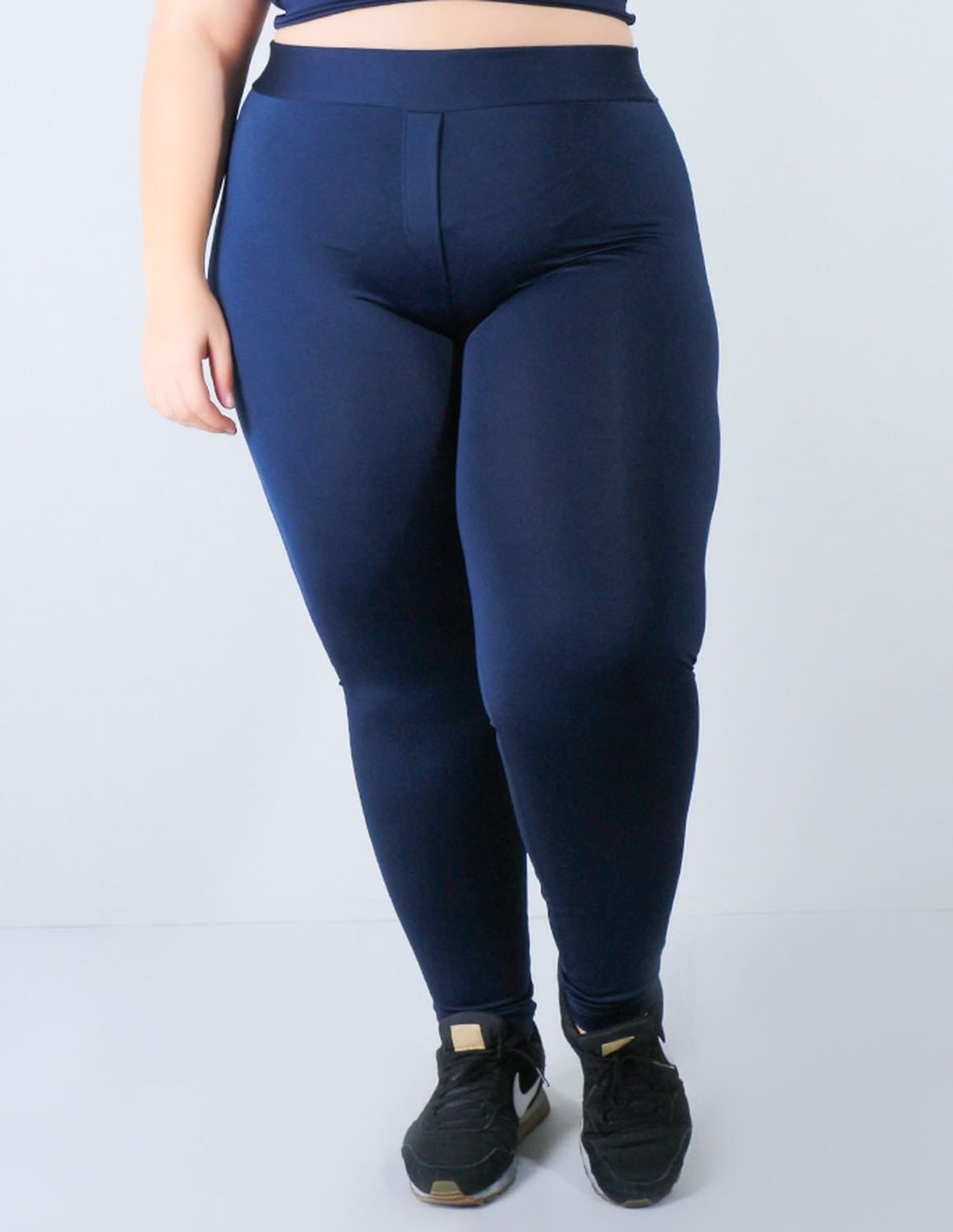 Calça Legging Feminina Plus Size Azul Marinho com Bolsos | Ref: 4.4.4156-18