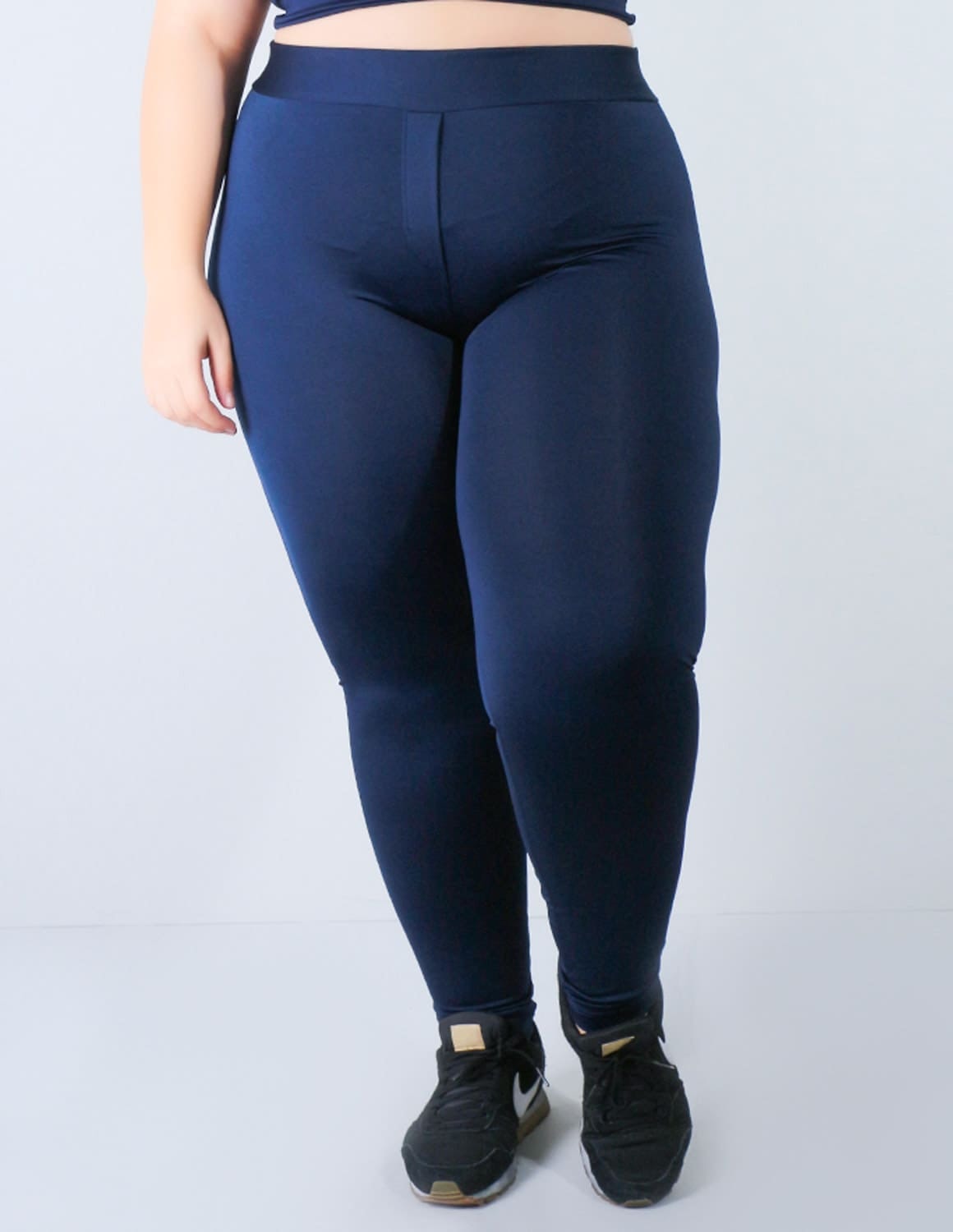 Calça Legging Feminina Plus Size Azul Marinho com Bolsos | Ref: 4.4.4156-18