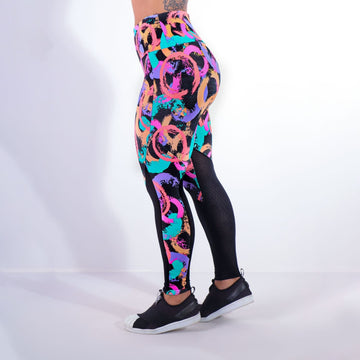 Calça Fitness Estampada com Recortes de Tela | Ref: 4.4.4159-3187