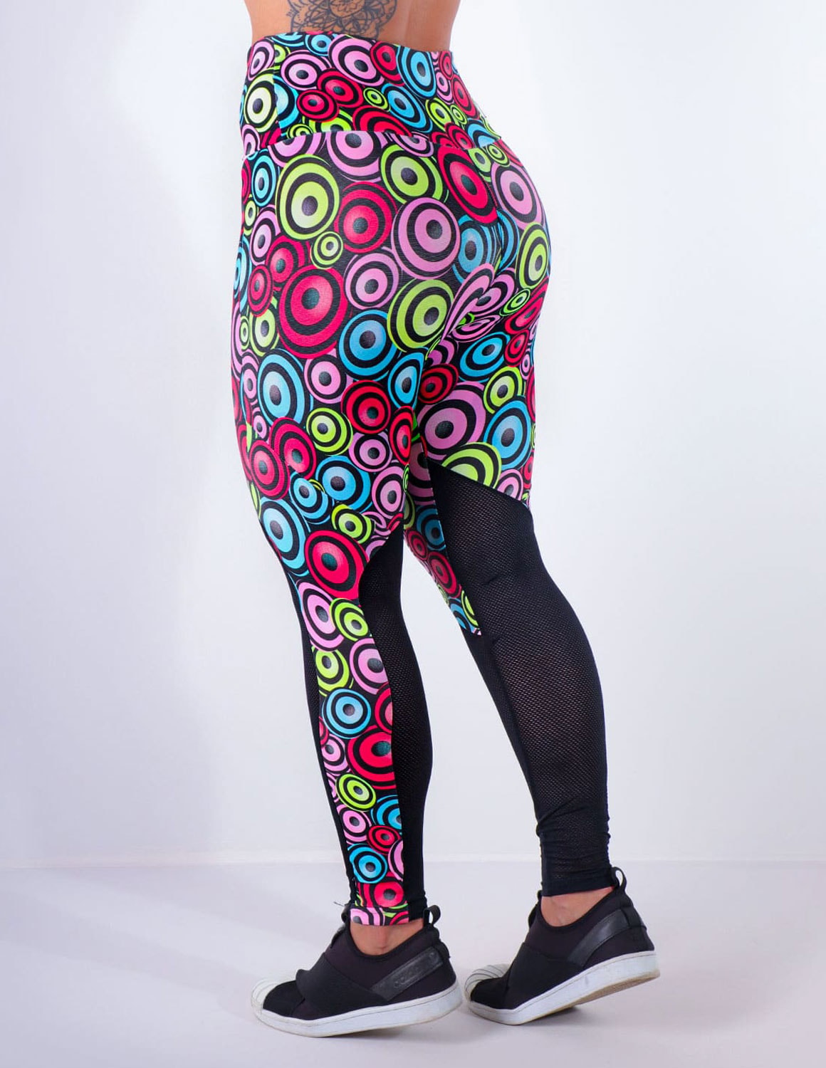 Calça Feminina Estampada com Tela Preta nas Pernas | Ref: 4.4.4159-3188
