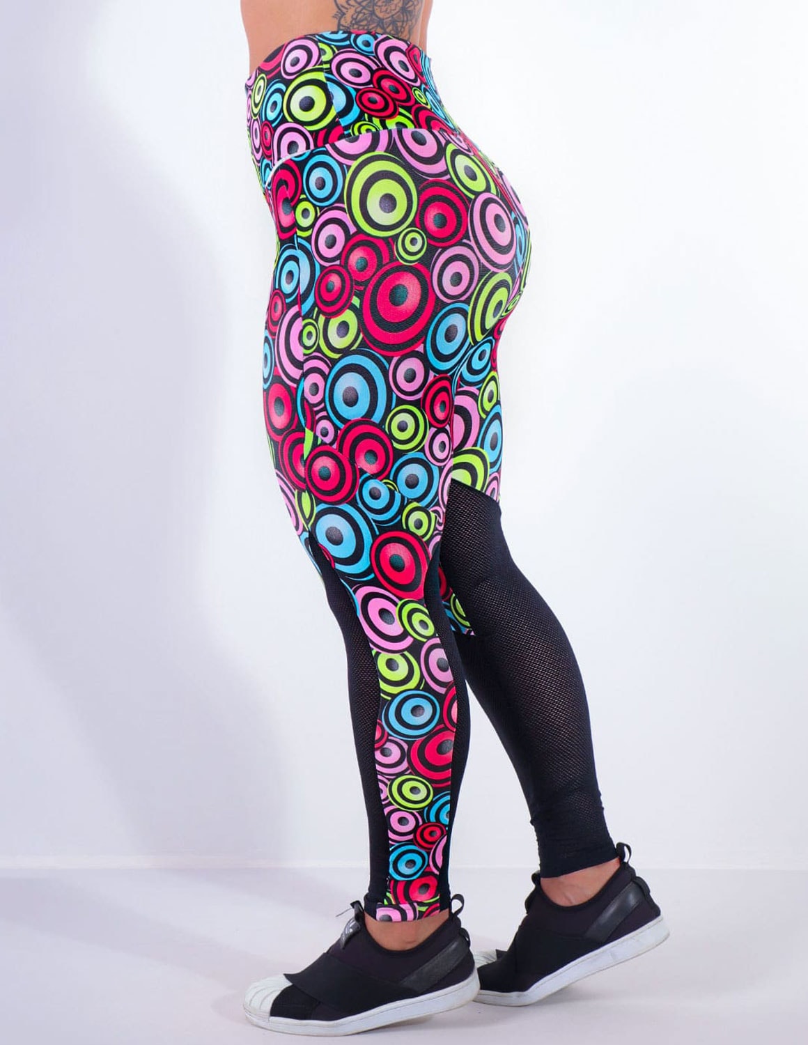 Calça Feminina Estampada com Tela Preta nas Pernas | Ref: 4.4.4159-3188