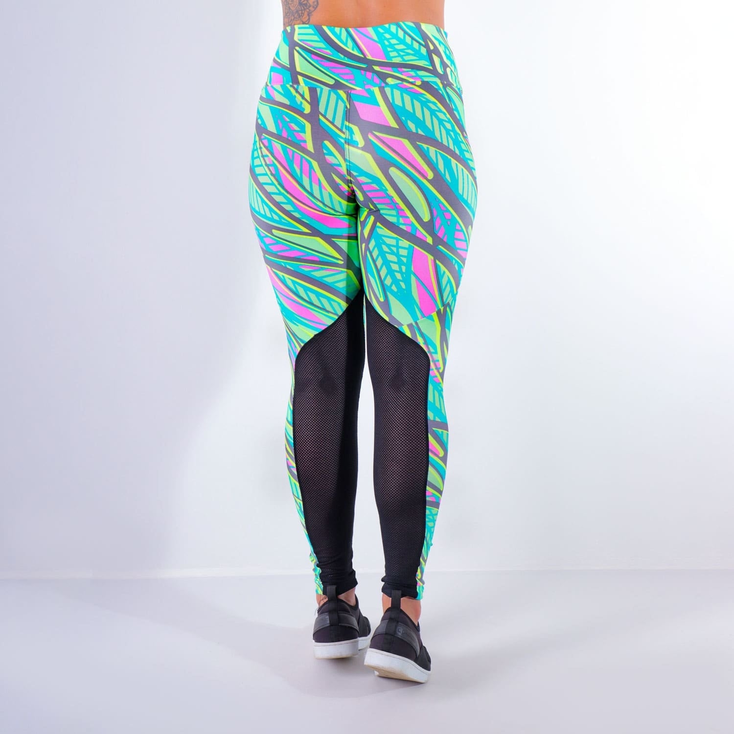 Calça Fitness Estampada com Tela Preta | Ref: 4.4.4159-3190