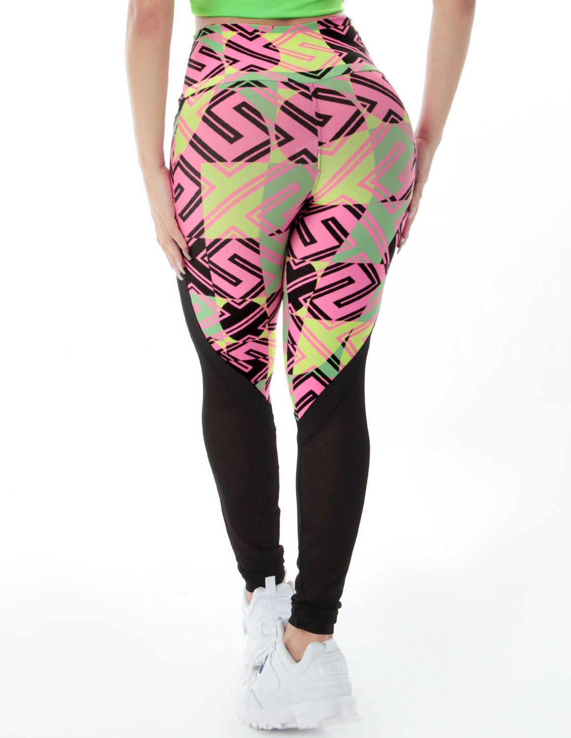 Calça Fitness com Detalhe em Tela e Bolso Estampada | Ref: 4.4.4170-3183