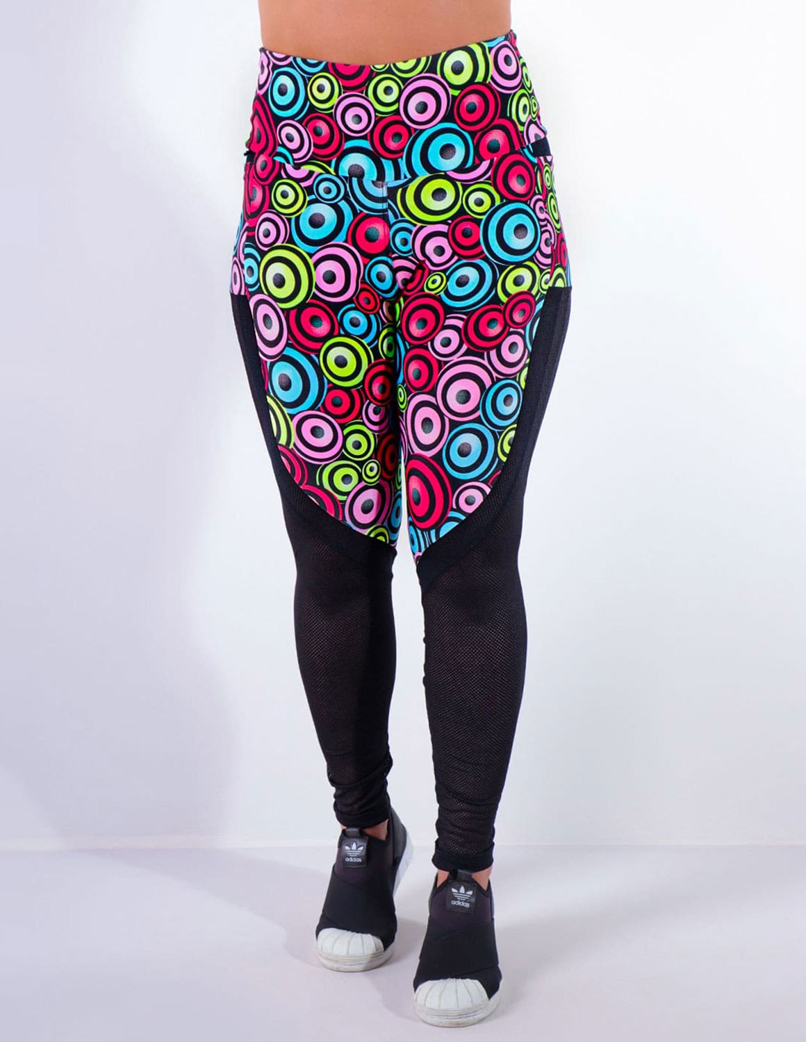 Calça Fitness Estampada com Tela e Bolsos | Ref: 4.4.4170-3188