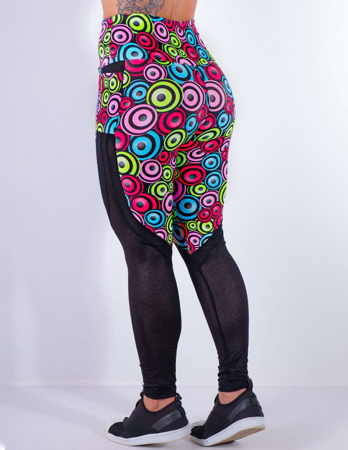 Calça Fitness Estampada com Tela e Bolsos | Ref: 4.4.4170-3188