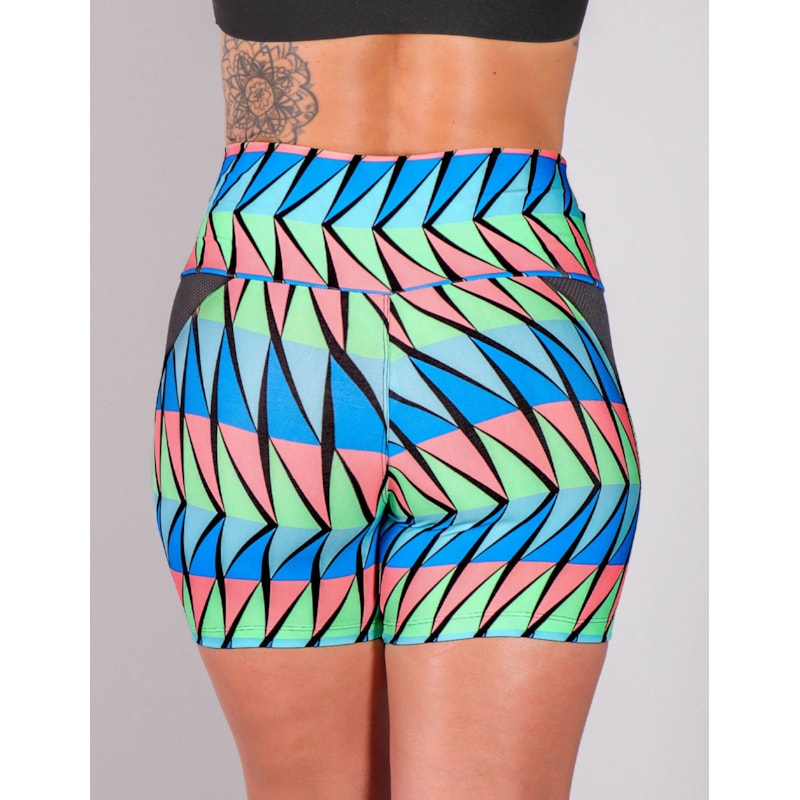 Shortinho Feminino Estampado com Recortes de Tela | Ref: 4.4.4192-3150