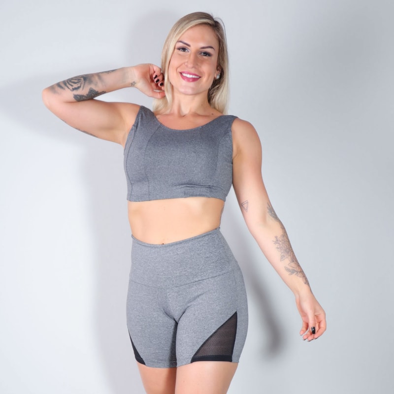 Short Mescla com Recortes de Tela | Ref: 4.4.4198-0301