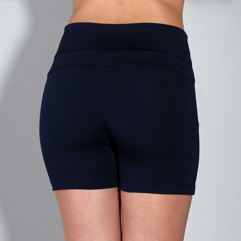Short Azul Marinho com Cortes de Tela Preta | Ref: 4.4.4198-18