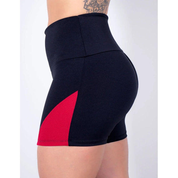 Short Preto com Recortes de Poliamida Texturizada Vinho | Ref: 4.4.4198-2401