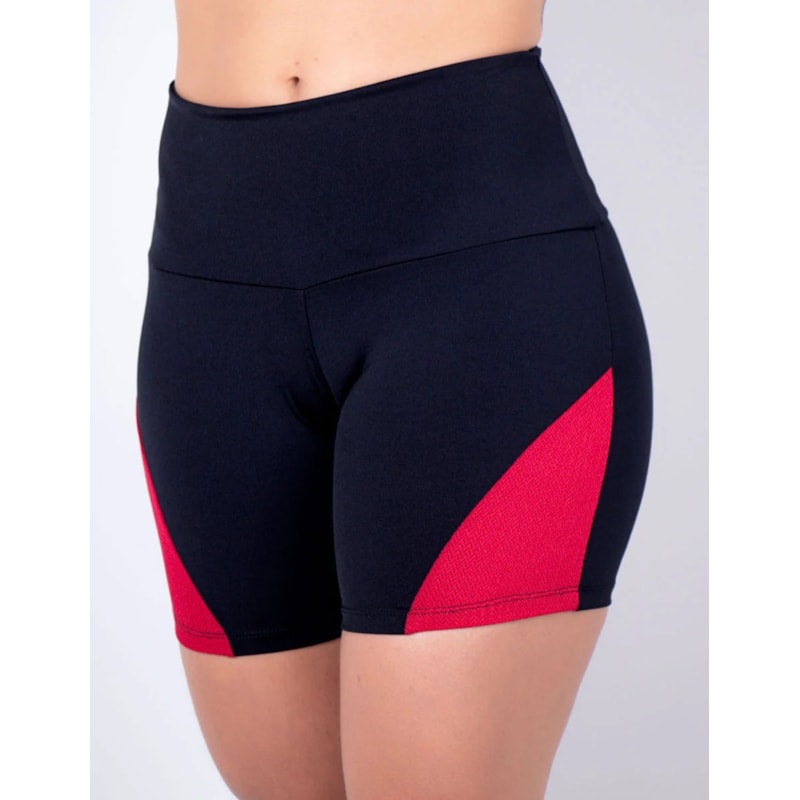 Short Preto com Recortes de Poliamida Texturizada Vinho | Ref: 4.4.4198-2401