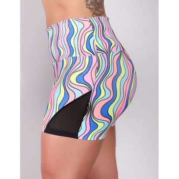 Short Feminino para Academia Estampado com Recortes de Tela | Ref: 4.4.4198-3152