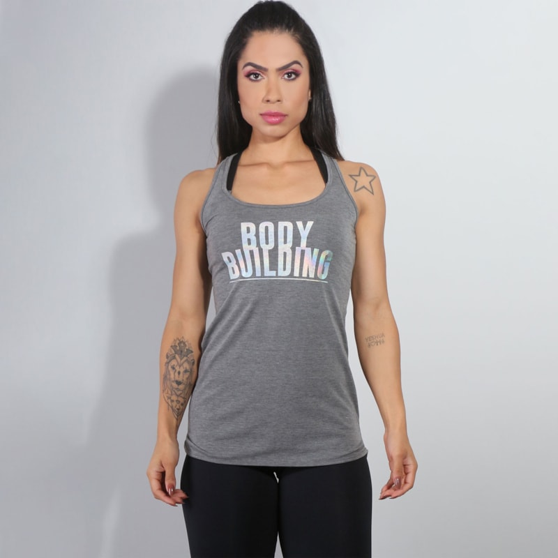 Regata Fitness Grafite em Viscolycra com Estampa | Ref: 4.4.4200BODY-28
