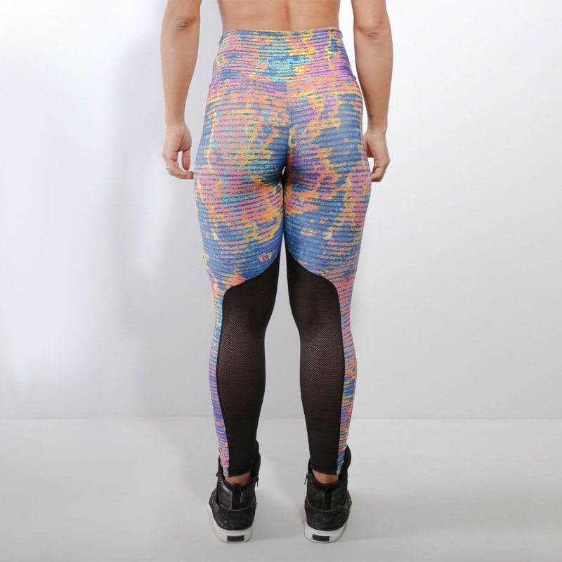 Calça Legging com Estampa e Cortes em Tela | Ref: 4.4.4206-3107