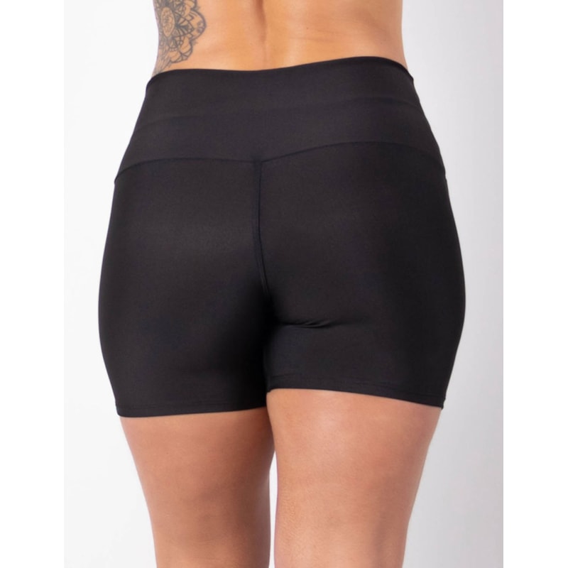 Short Fitness Preto com Recortes de Tela Verde | Ref: 4.4.4226-0105