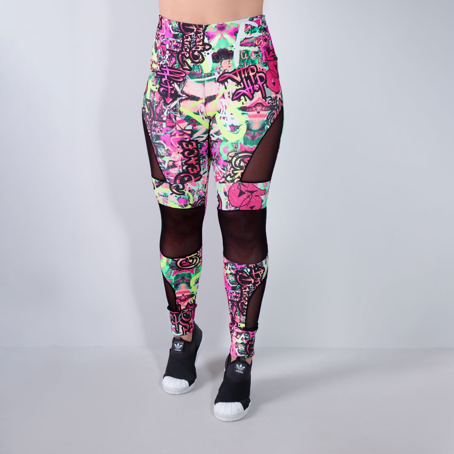 Calça Legging Estampada com Recortes de Tule | Ref: 4.4.4252-3165