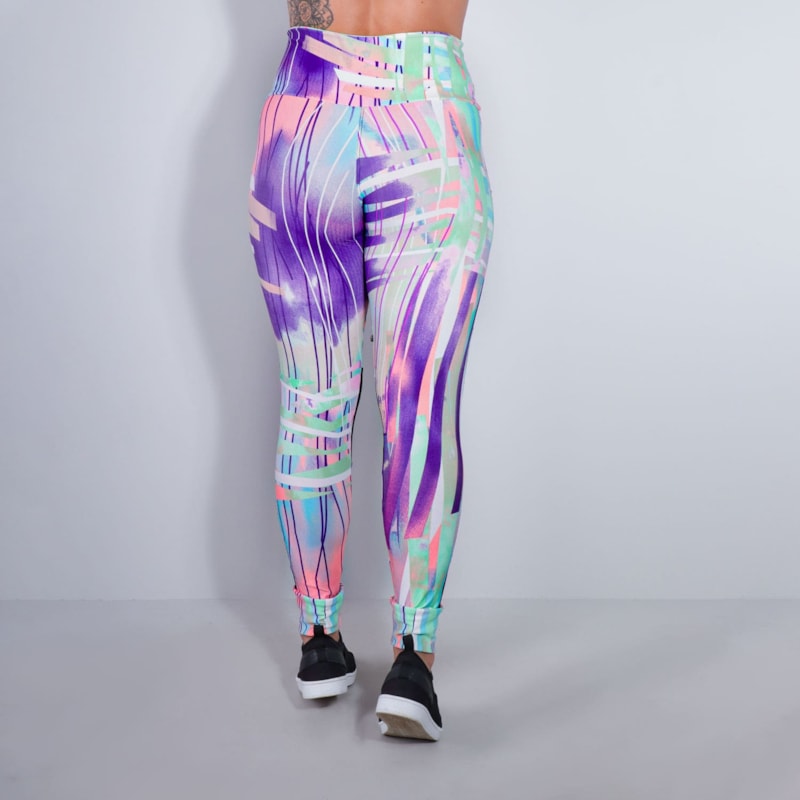 Calça Feminina Fitness Estampada com Tule | Ref: 4.4.4252-3170