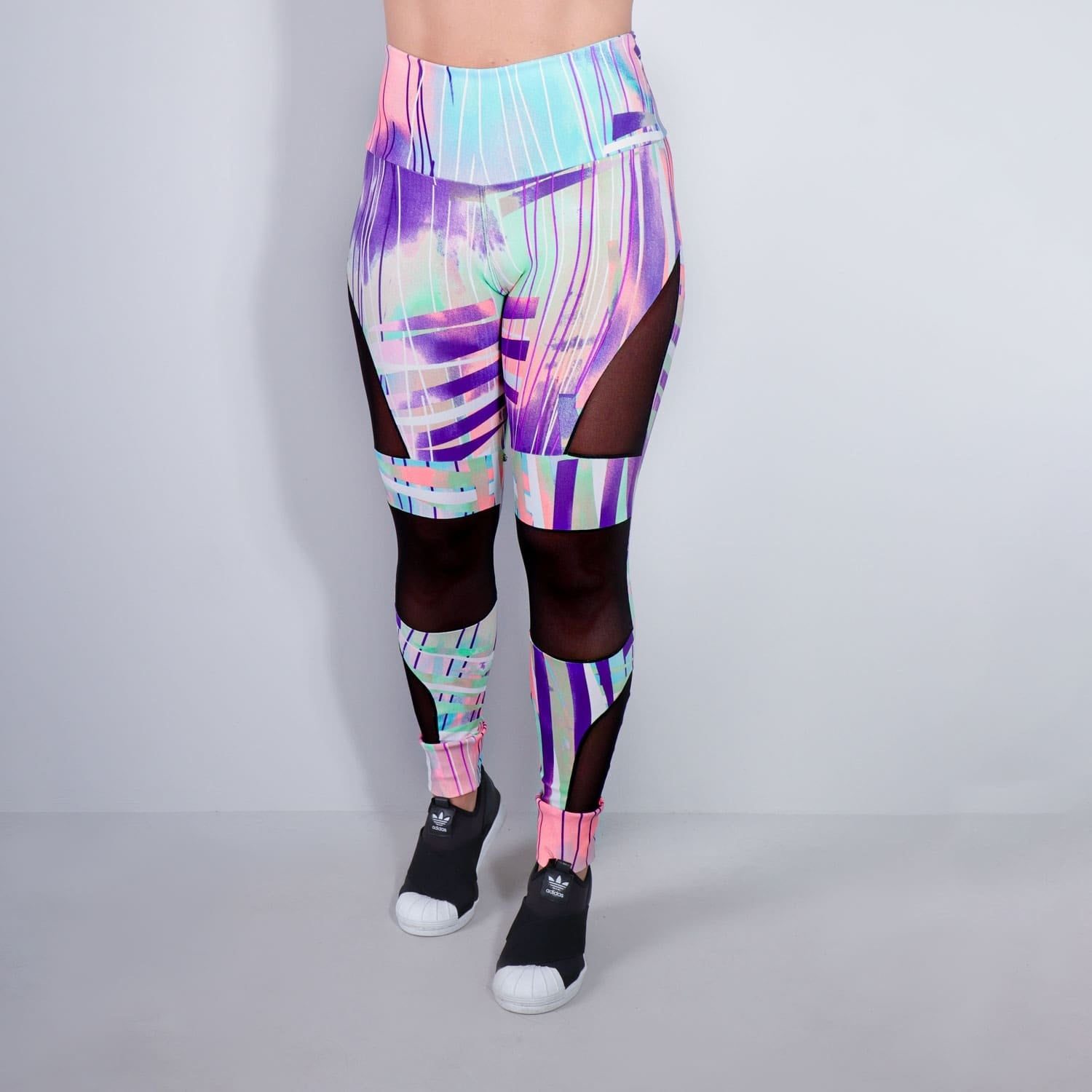 Calça Feminina Fitness Estampada com Tule | Ref: 4.4.4252-3170
