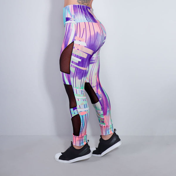 Calça Feminina Fitness Estampada com Tule | Ref: 4.4.4252-3170