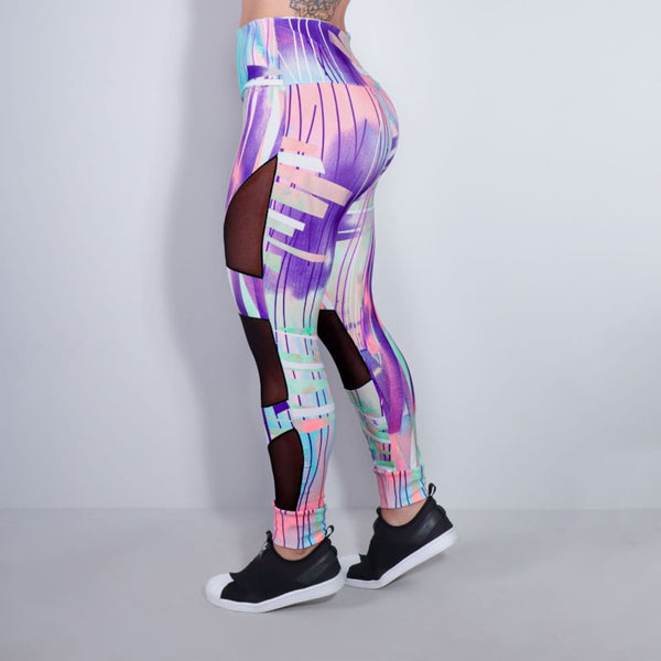 Calça Feminina Fitness Estampada com Tule | Ref: 4.4.4252-3170
