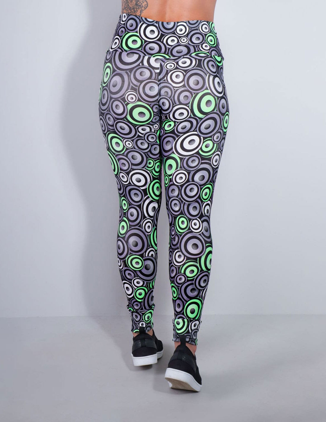Calça Legging Feminina Estampada com Tule Preto | Ref: 4.4.4252-3174