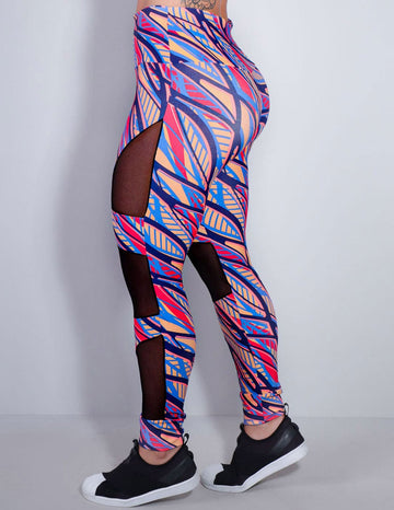 Calça Legging com Tule e Estampa | Ref: 4.4.4252-3180