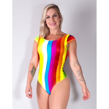 Body sem Bojo com Estampa Sublimada de Arco-íris e Fecho de Abotoação | Ref: 4.4.4256-3119