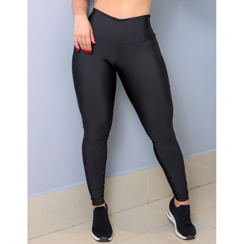 Calça Legging Preta com Bolsos Laterais | Ref: 4.4.4265-01