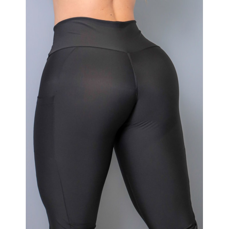 Calça Legging Preta com Bolsos Laterais | Ref: 4.4.4265-01