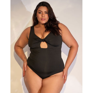 Body Plus Size Preto com Laço de Amarrar | 4.4.4268-01