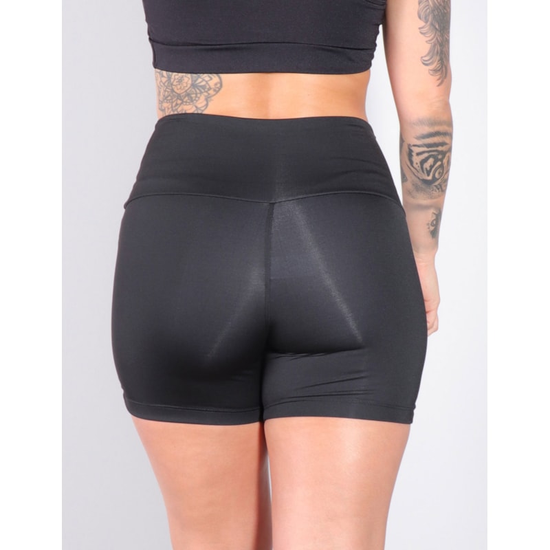 Shortinho Preto com Recortes de Tule | Ref: 4.4.4278-01