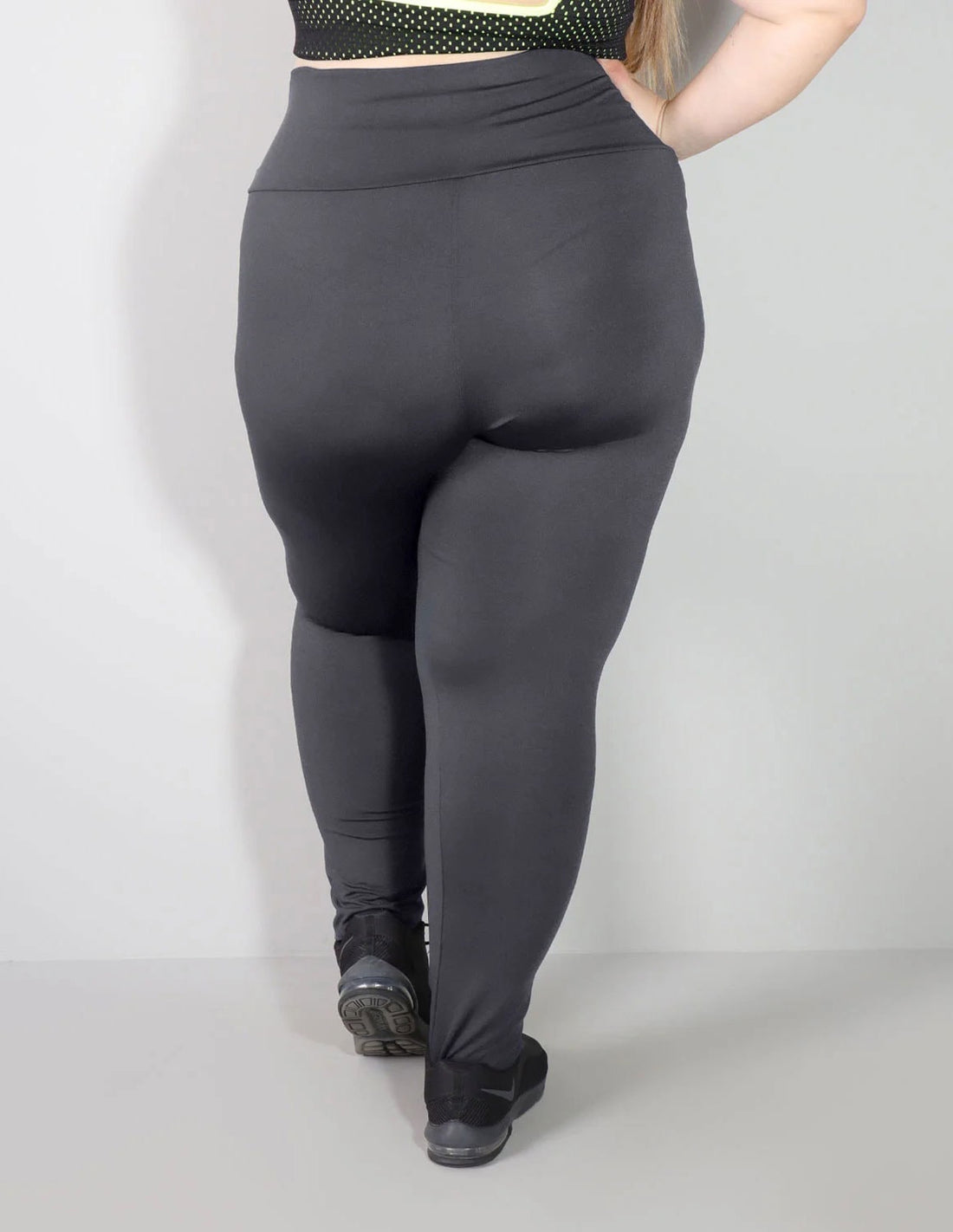 Calça Legging Fitness Plus Size Grafite Cós Alto | Ref: 4.4.4293-28