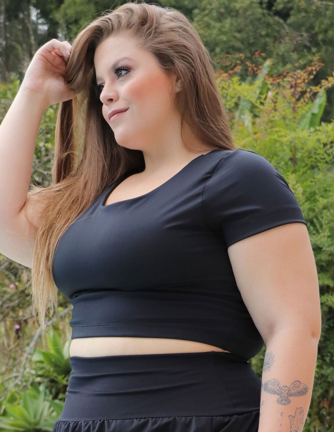 Cropped Plus Size Preto sem Bojo | Ref: 4.4.4300-01