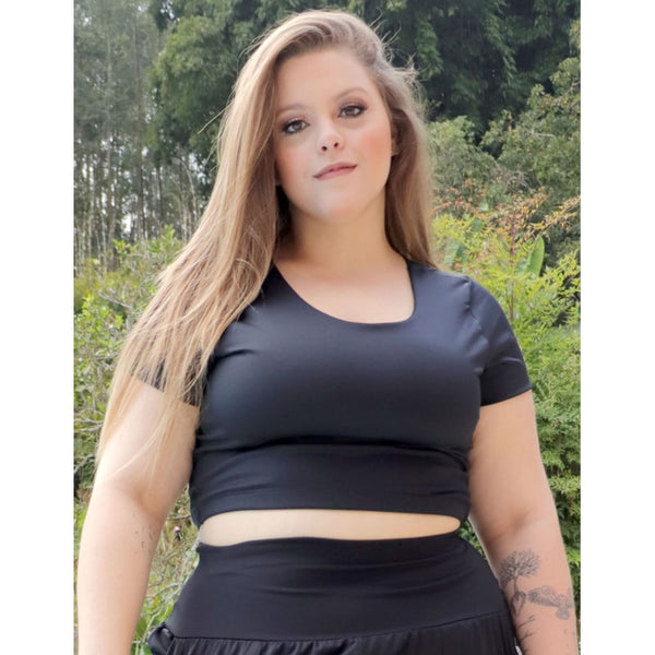 Cropped Plus Size Preto sem Bojo | Ref: 4.4.4300-01