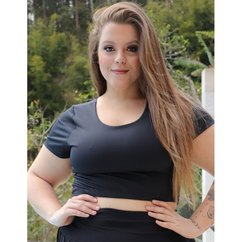 Cropped Plus Size Preto sem Bojo | Ref: 4.4.4300-01