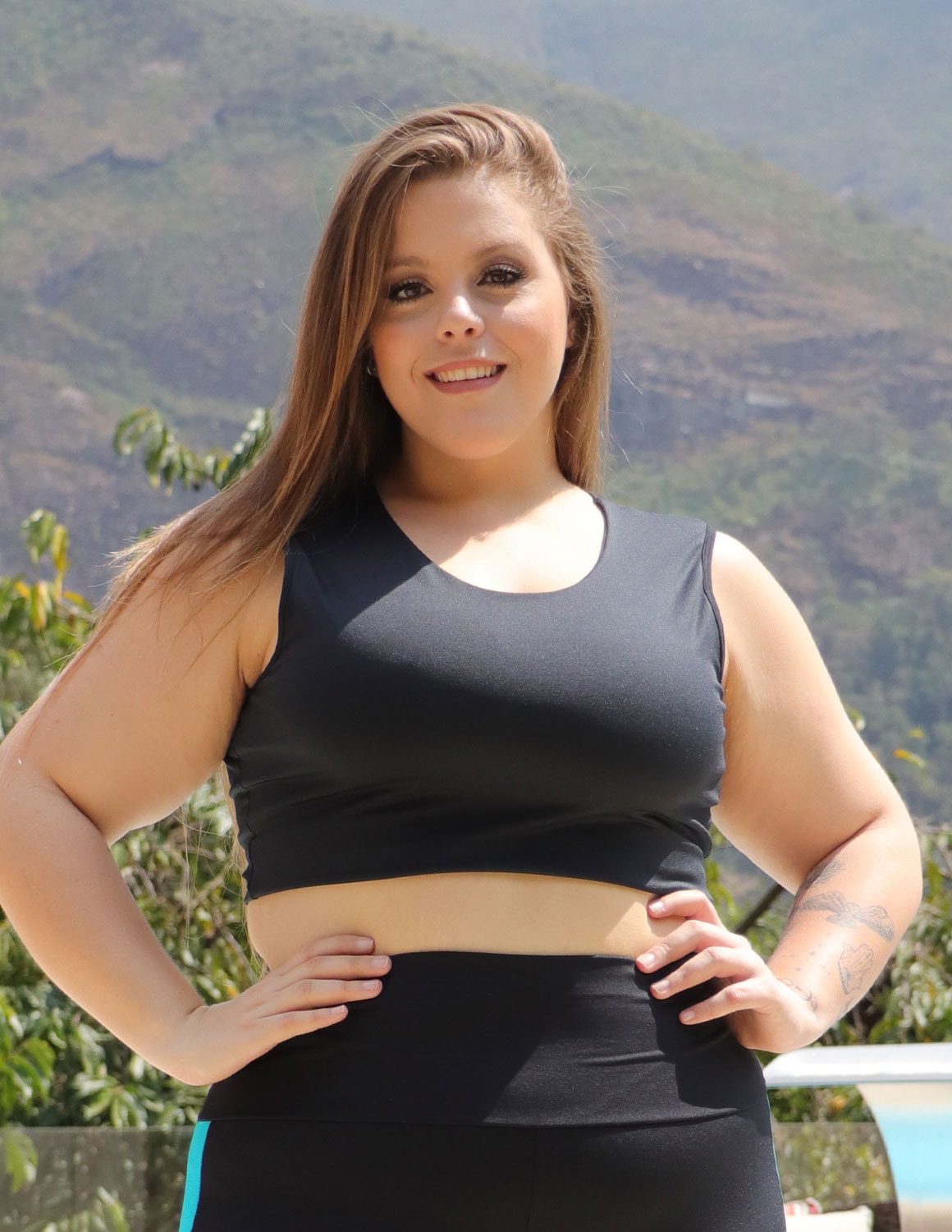 Cropped Regata Plus Size Preto sem Bojo | Ref: 4.4.4307-01