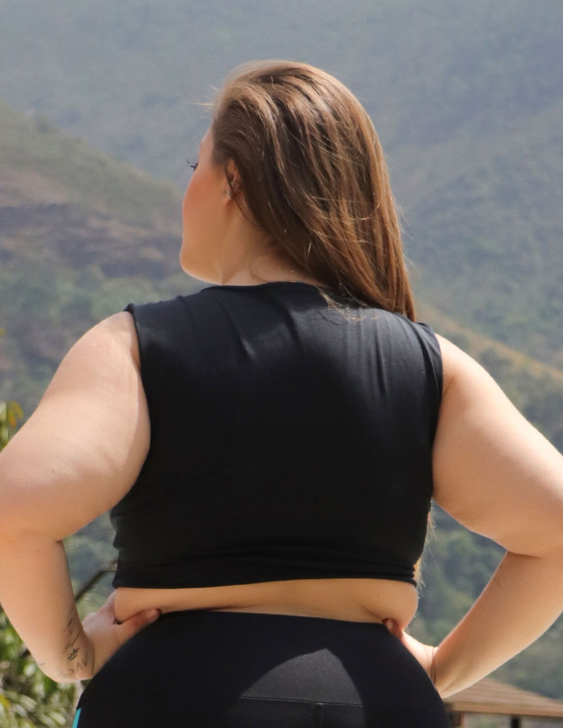 Cropped Regata Plus Size Preto sem Bojo | Ref: 4.4.4307-01